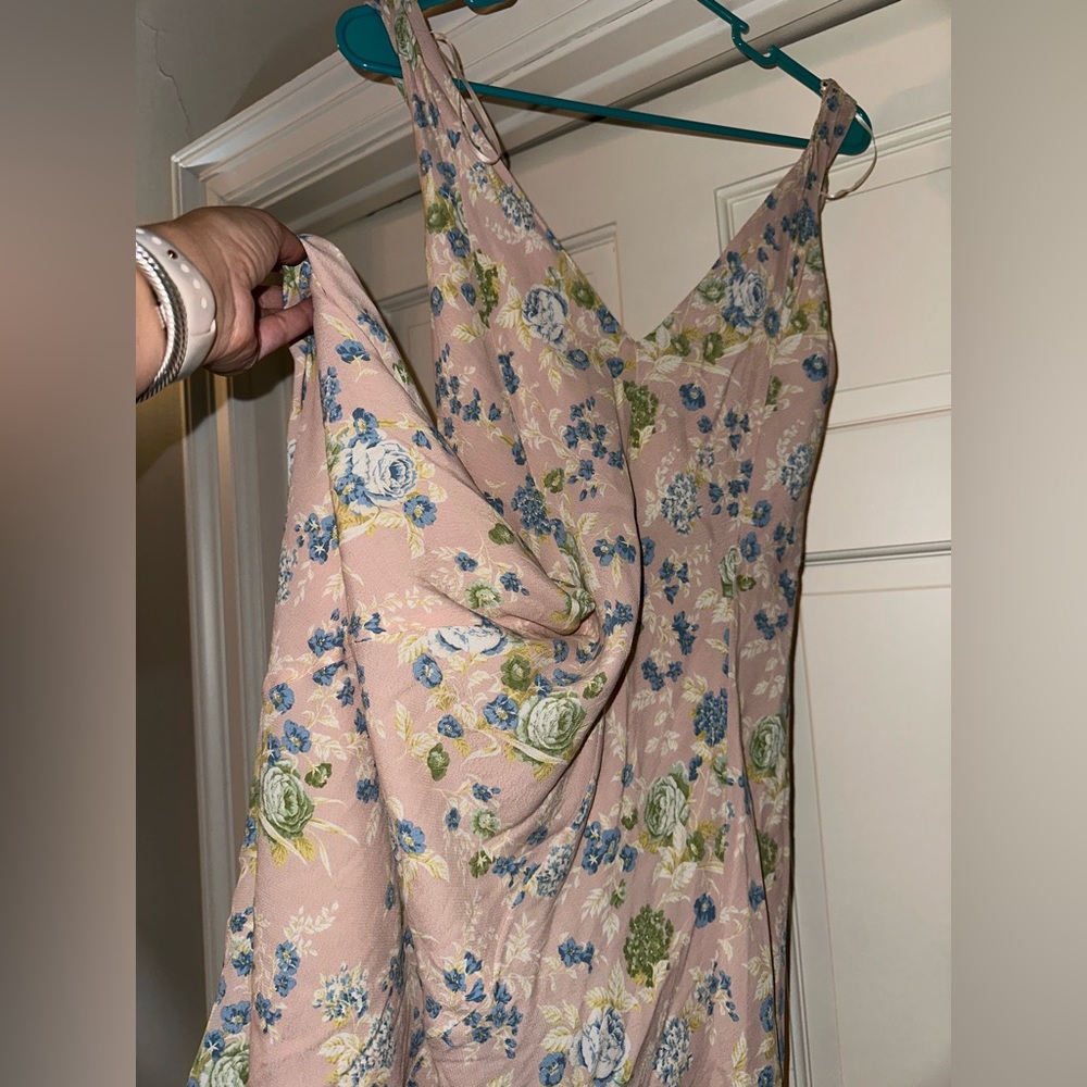 Zara Pink Floral Midi Dress, Size XS